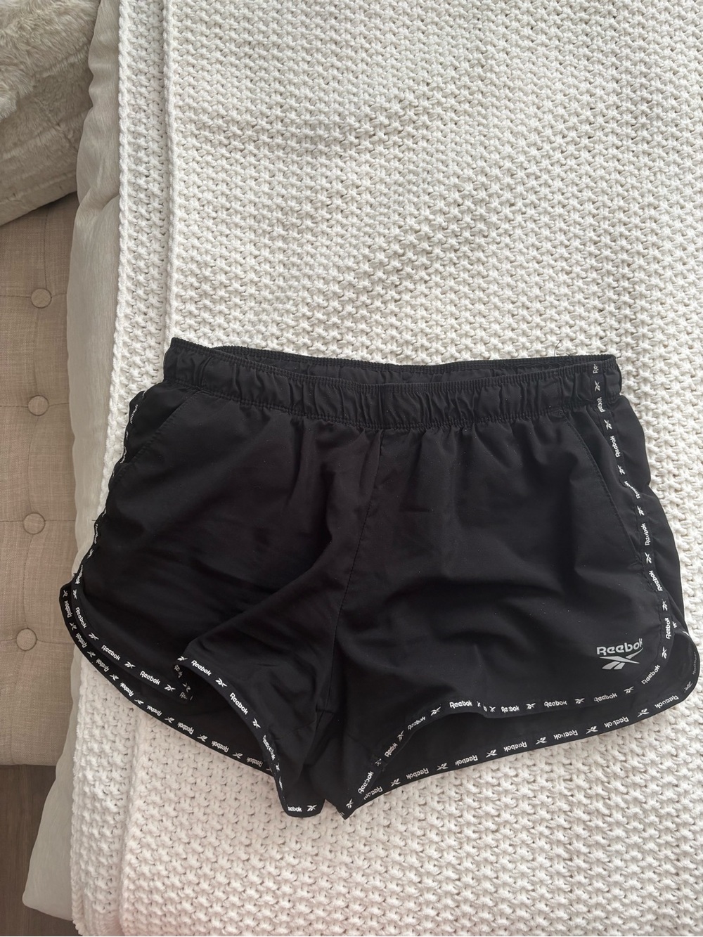 Reebok black and white shorts
